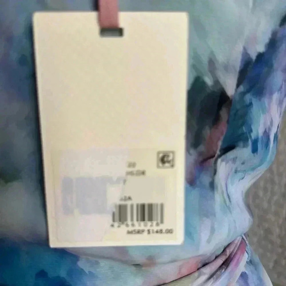 Alex Marie one shoulder long sleeve abstract floral dress petite 6 NWT - Picture 5 of 5